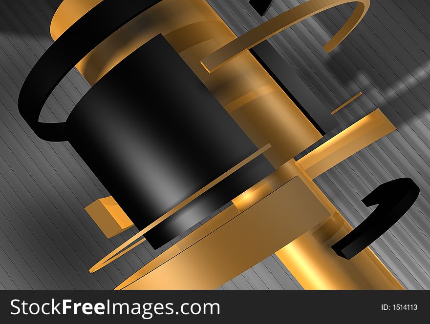 Hi-Tech Rotation Cylinders 3D Background