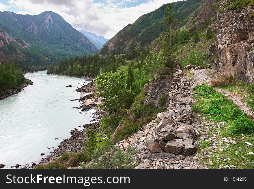 Road, Mountains And River.