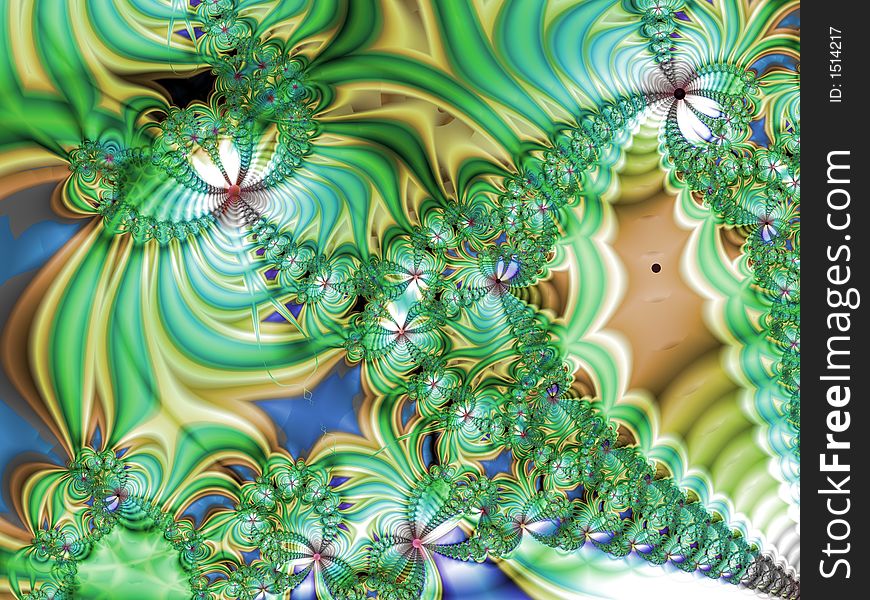 Green wavy fractal with interesting texture