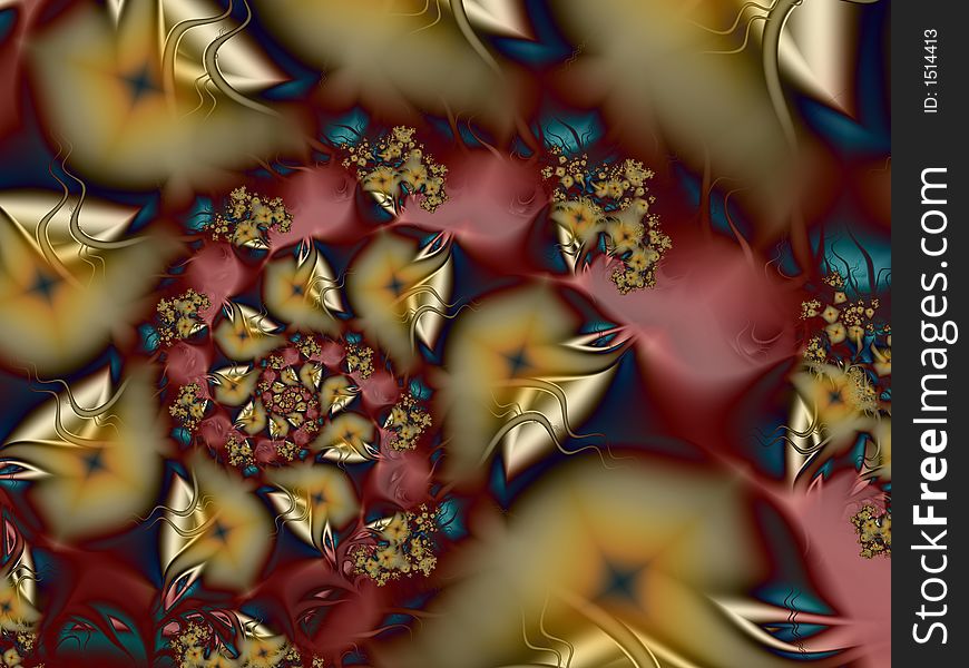 Red and yellow spiral fractal