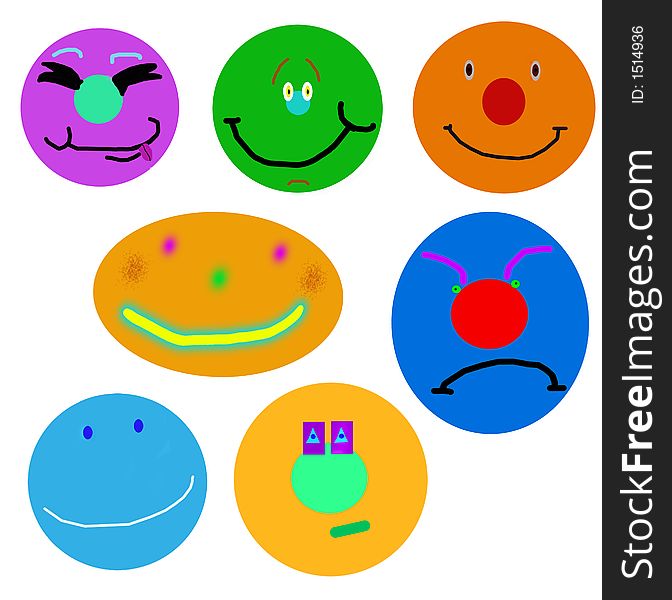 Smiles collection containing 8 smiling faces