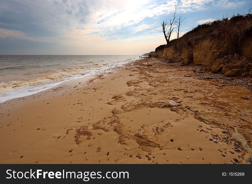 A Deserted Benacre beach in Suffolk