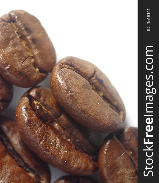 Macro shot of aromatic freshly roasted coffee beans
