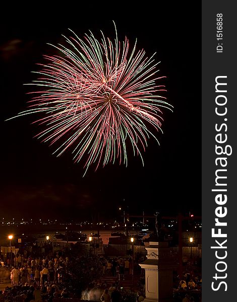 Fireworks at night in St. Augustine, FL Thirteen. Fireworks at night in St. Augustine, FL Thirteen