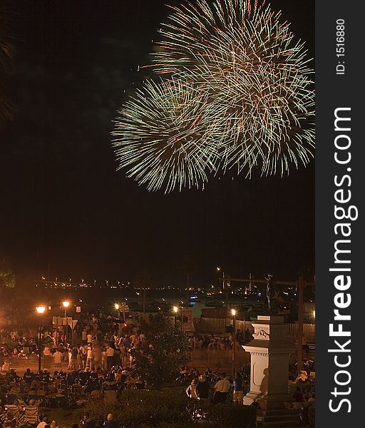 Fireworks at night in St. Augustine, FL Two. Fireworks at night in St. Augustine, FL Two