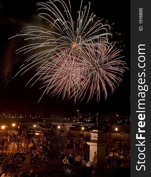 Fireworks at night in St. Augustine, FL Three. Fireworks at night in St. Augustine, FL Three
