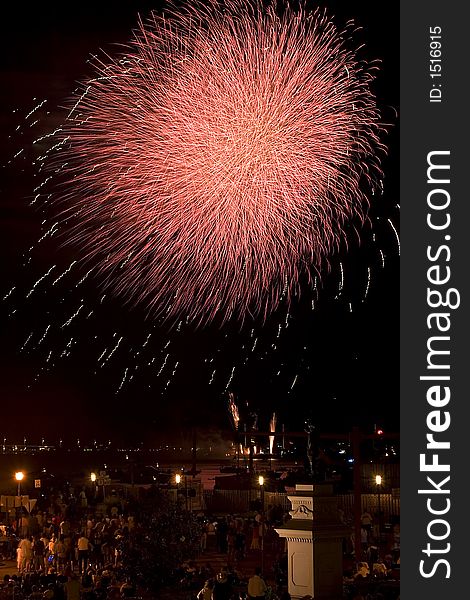 Fireworks at night in St. Augustine, FL Six. Fireworks at night in St. Augustine, FL Six