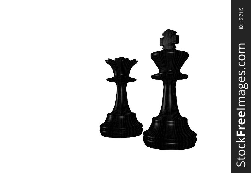 Black chessmen - a queen and king (a material - an ebony)