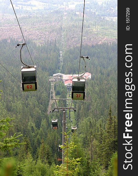 Chair-lift in the High-Tatra (Slovakia). Chair-lift in the High-Tatra (Slovakia).