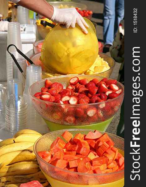 Fruit Salad Table at the Market