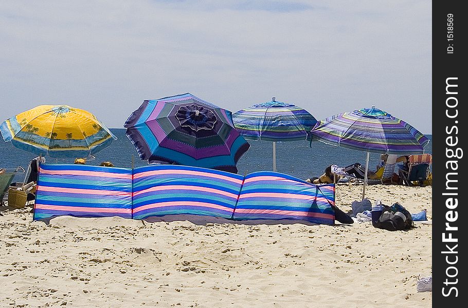 Striped Beach Umbrellas
