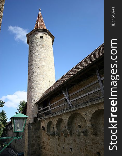 Wall and Tower in the medieval city of Rothenburg, Germany. Wall and Tower in the medieval city of Rothenburg, Germany