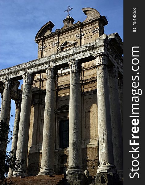 Temple ruins in Rome.