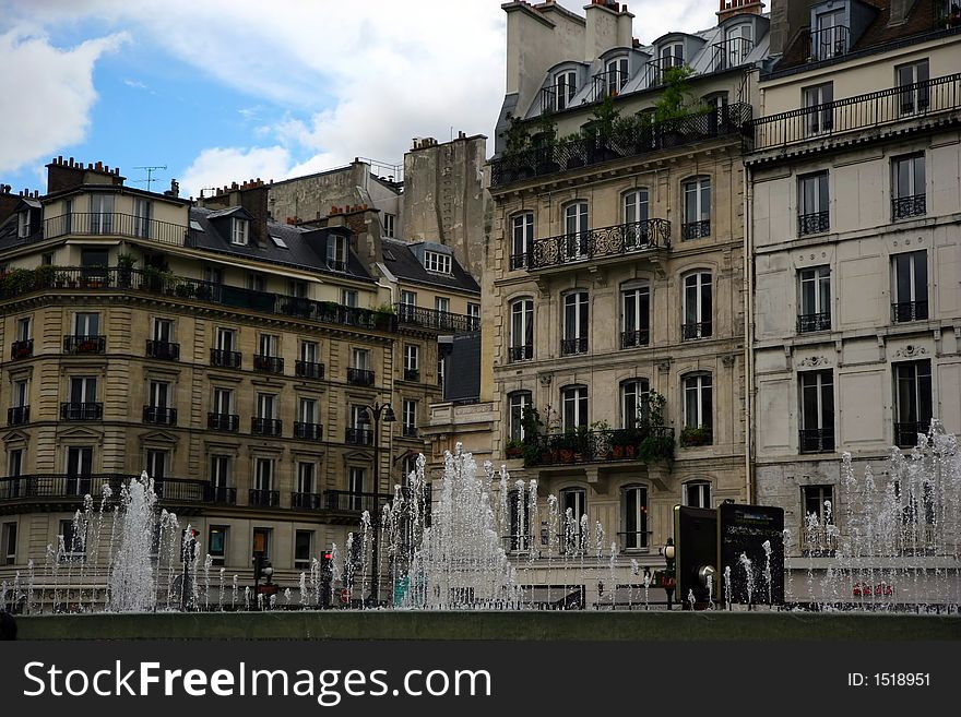 French Buildings and Fountains