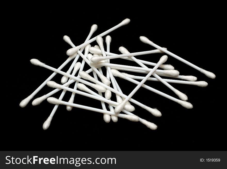 Pile made of cotton buds. Pile made of cotton buds