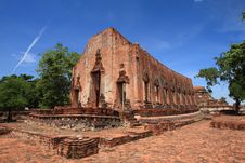 Ruined Old Temple Ayutthaya, Thailand, Royalty Free Stock Image