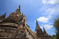 Ruined Old Temple Ayutthaya, Thailand, Stock Photos
