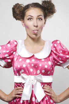 Woman Sticking Her Tongue Out Royalty Free Stock Image