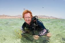 Male Scuba Diver On Surface Royalty Free Stock Photo Male Scuba Diver On Surface Royalty Free Stock Photo