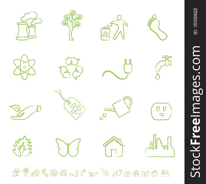 Clean green energy and environment icons. Clean green energy and environment icons