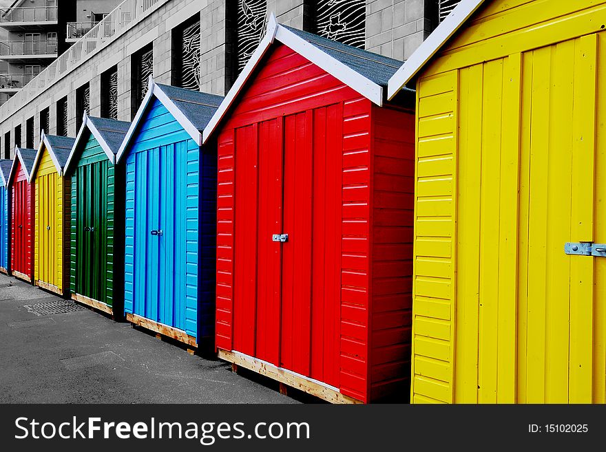 Beach huts at boscombe dorset. Beach huts at boscombe dorset