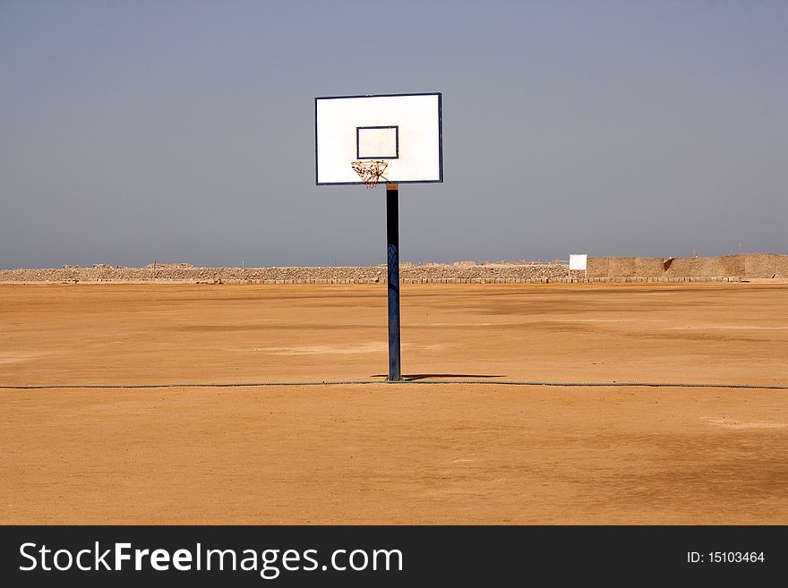 The basketball court on the desert sand