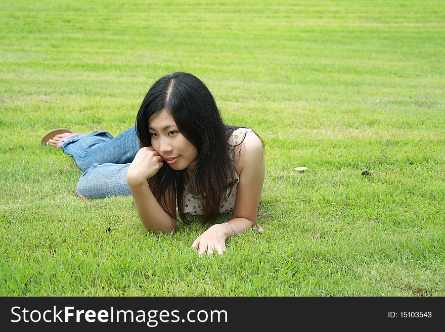 Cute teen girl in the park. Cute teen girl in the park