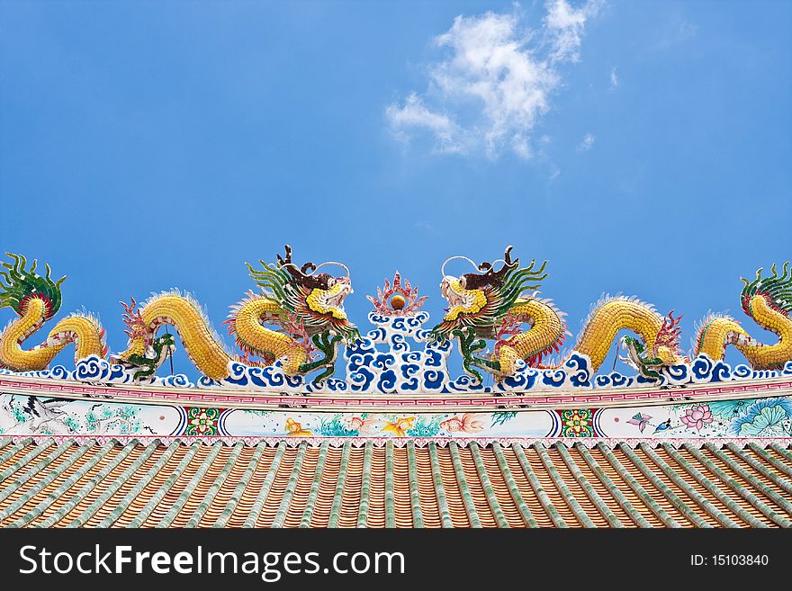Dargon on the roof in chinese temple