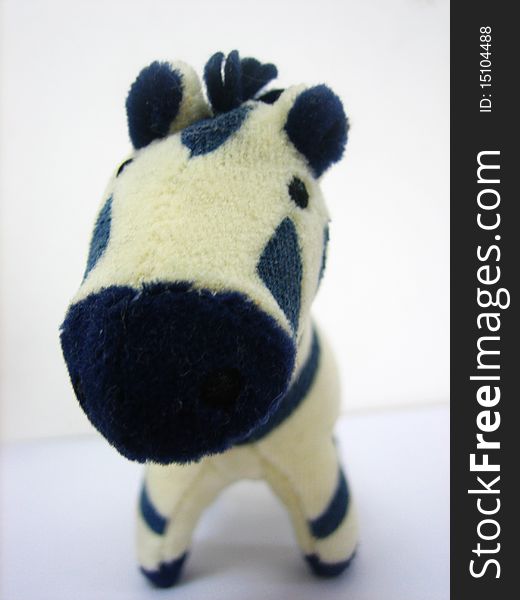 Zebra plush toy, shot on white