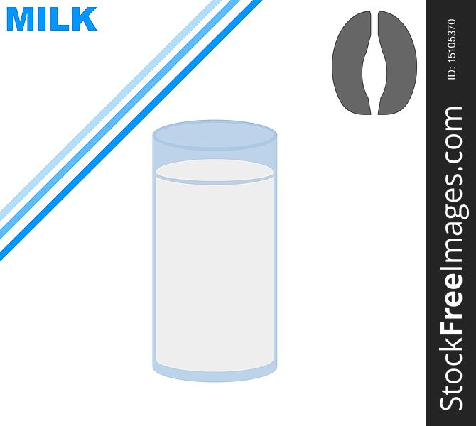 The glass of milk with trace of cow hooves and the text .