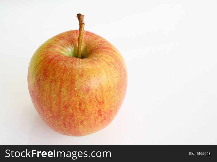 One whole apple fruit on white background. One whole apple fruit on white background