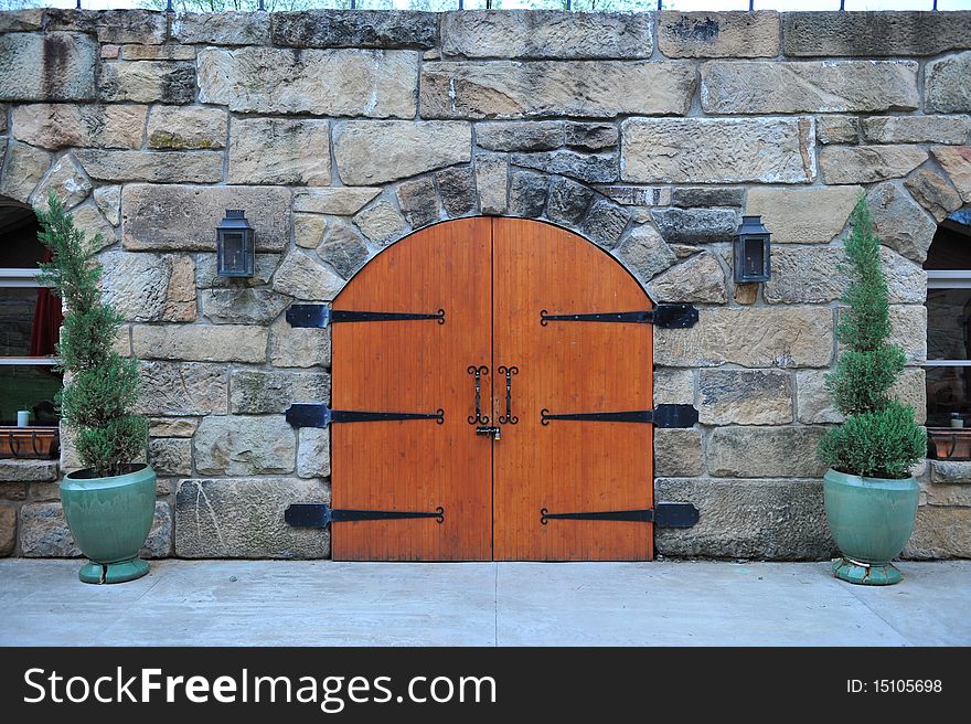 Two Bright orange Warm gateway double doors. Two Bright orange Warm gateway double doors