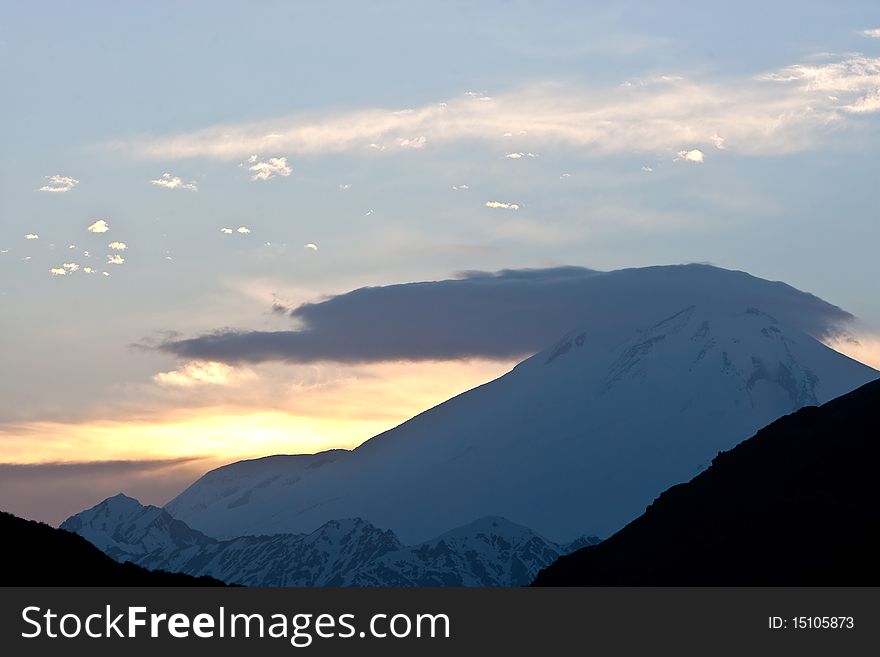 Sunset in Caucasus Mountains, Elbrus, Adilsu june 2010. Sunset in Caucasus Mountains, Elbrus, Adilsu june 2010