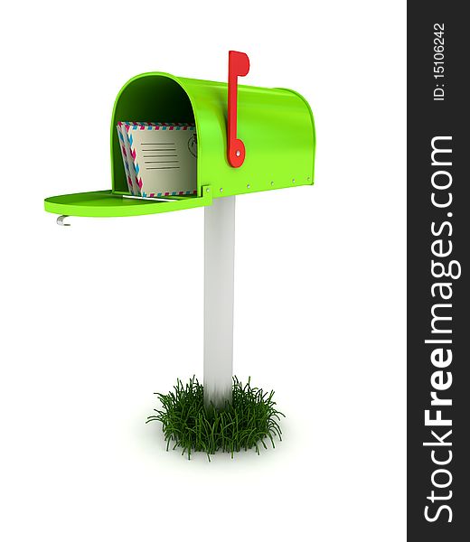 Mailbox Over White Background