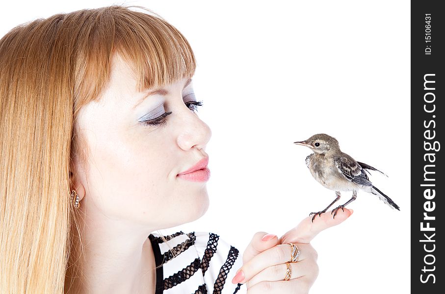 Nestling Of Bird (wagtail) On Hand