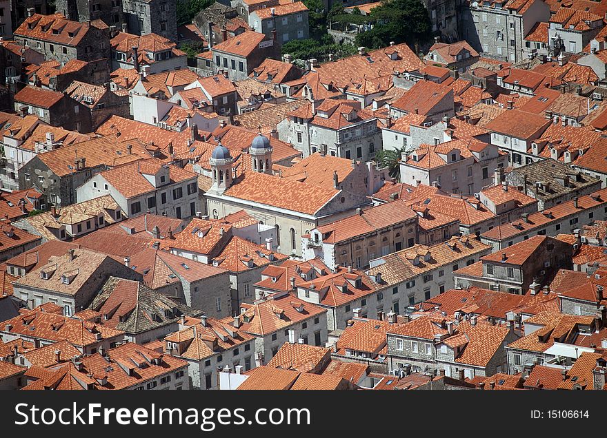 Roofs in old town of Dubrovnik. Roofs in old town of Dubrovnik