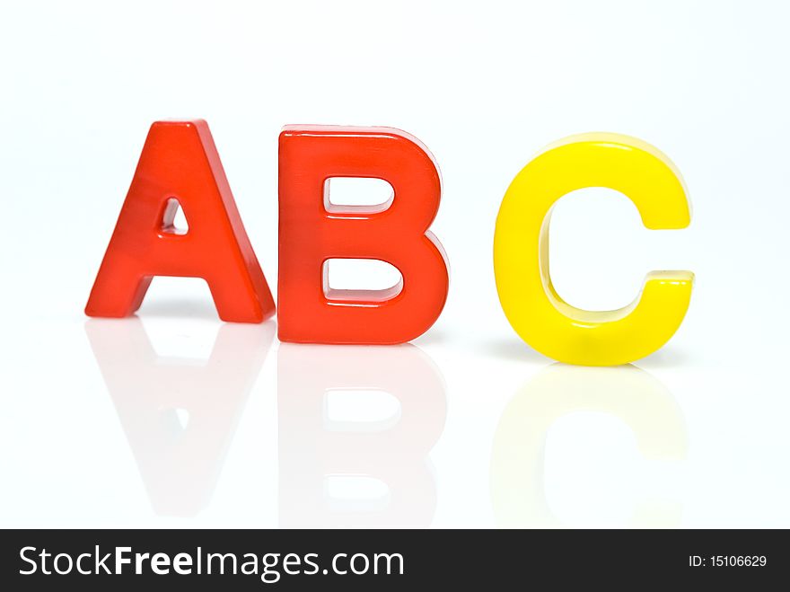 Letters ABC on white background