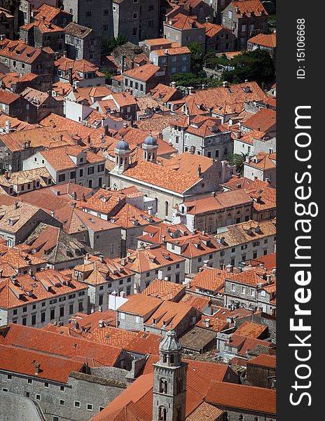 Roofs in old town of Dubrovnik. Roofs in old town of Dubrovnik