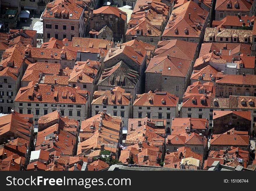 Roofs in old town of Dubrovnik. Roofs in old town of Dubrovnik