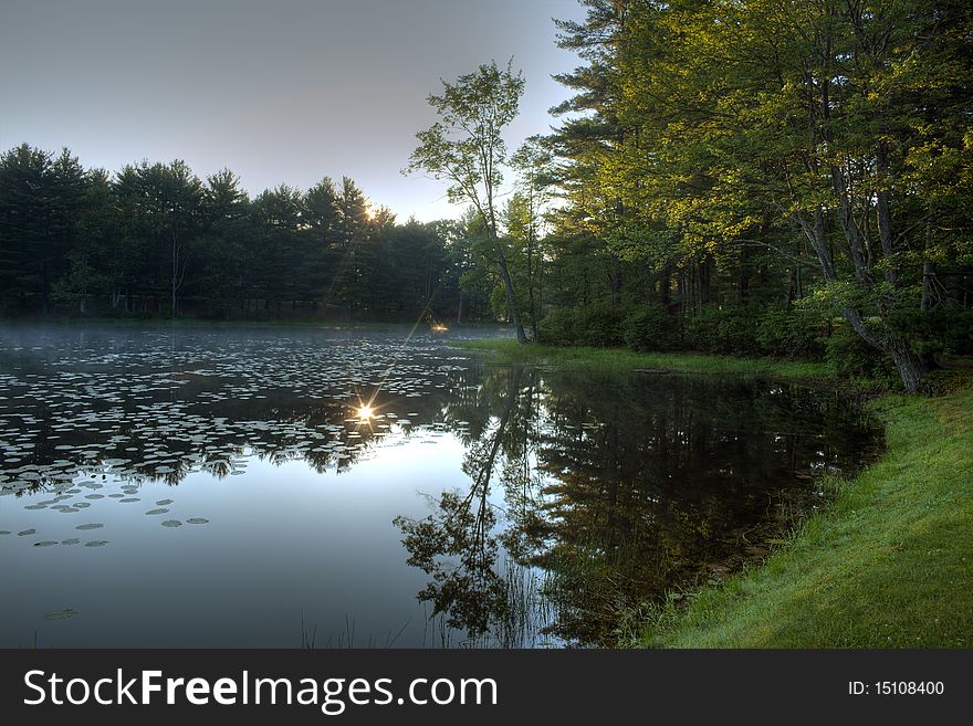 On the lake at sunrise in Upstate New York