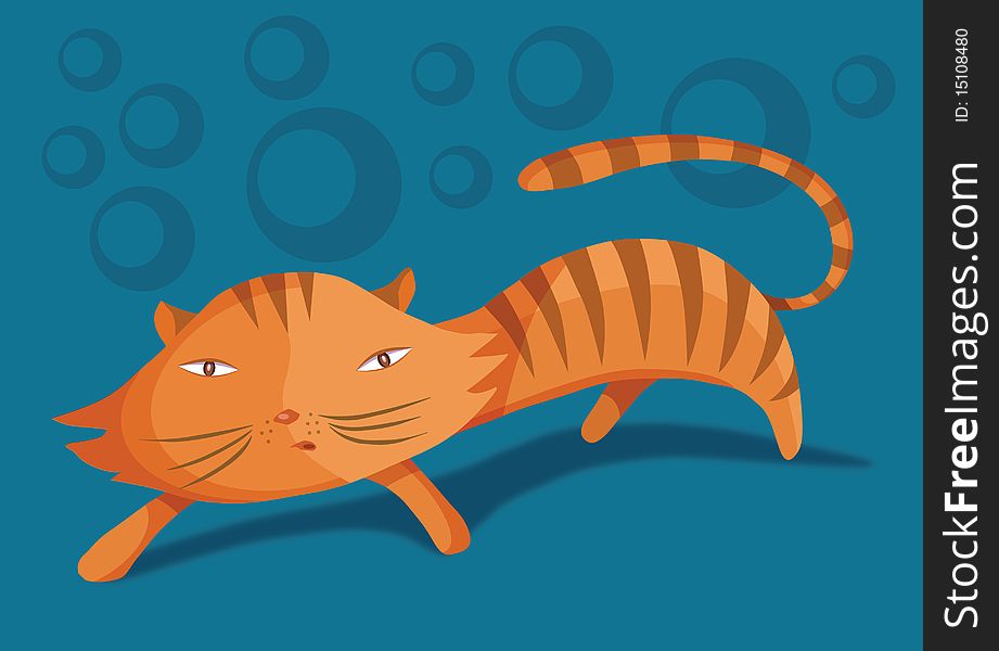 Cat illustration with stylised background