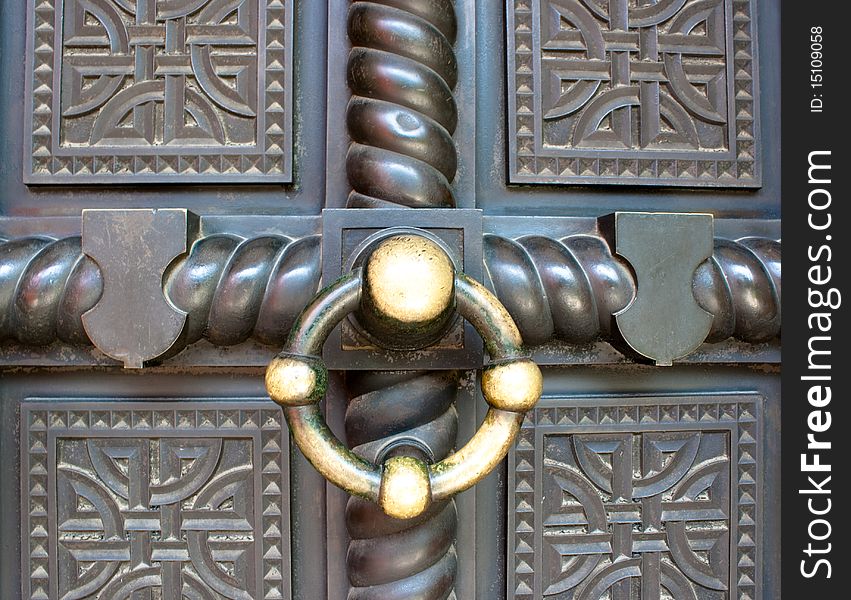 Old metal door in Iasi, Romania. Old metal door in Iasi, Romania