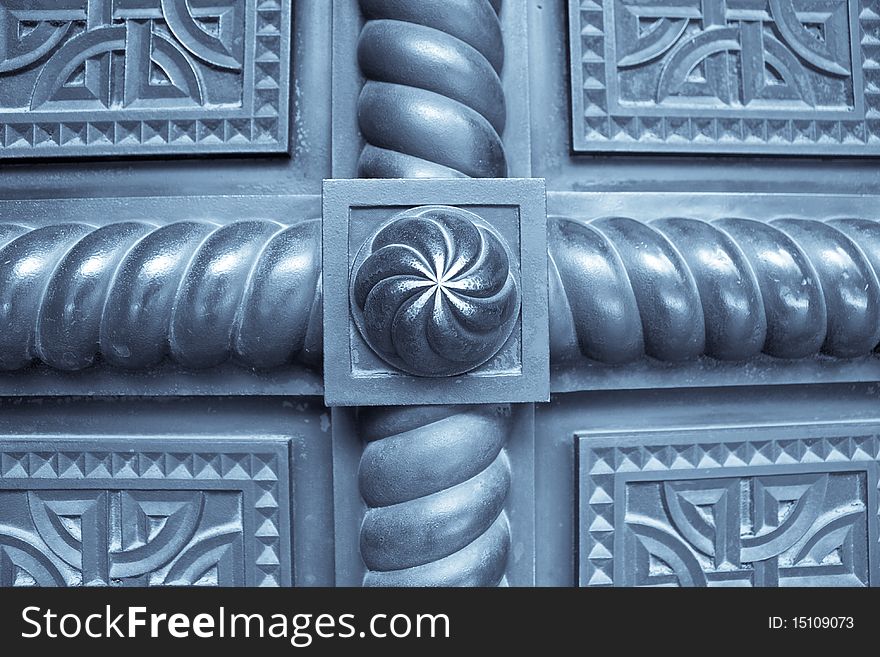 Old metal door in Iasi, Romania. Old metal door in Iasi, Romania