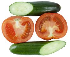 Tomatoes And Cucumber Stock Images