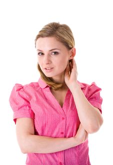 Young Attractive Businesswoman, Isolated On White Stock Photography Young Attractive Businesswoman, Isolated On White Stock Photography