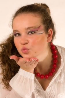 Woman Sending A Kiss Royalty Free Stock Photography Woman Sending A Kiss Royalty Free Stock Photography