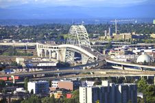 The Fremont Bridge Portland OR. Royalty Free Stock Image