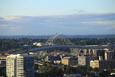The Fremont Bridge Portland OR. Royalty Free Stock Images