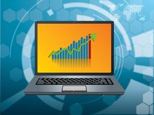 Graphic Investment On The Laptop Screen Stock Images Graphic Investment On The Laptop Screen Stock Images