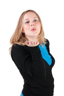 Air Kiss From Beautiful Girl Stock Images Air Kiss From Beautiful Girl Stock Images